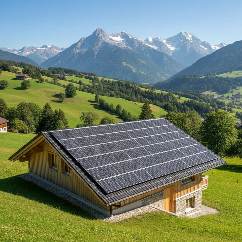 Panneaux solaires sur le toit d'une maison moderne